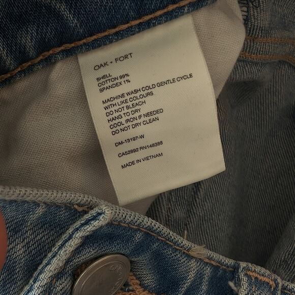 Oak + Fort Blue Denim High-rise Straight Leg Jeans, size 27 - Picture 8 of 8